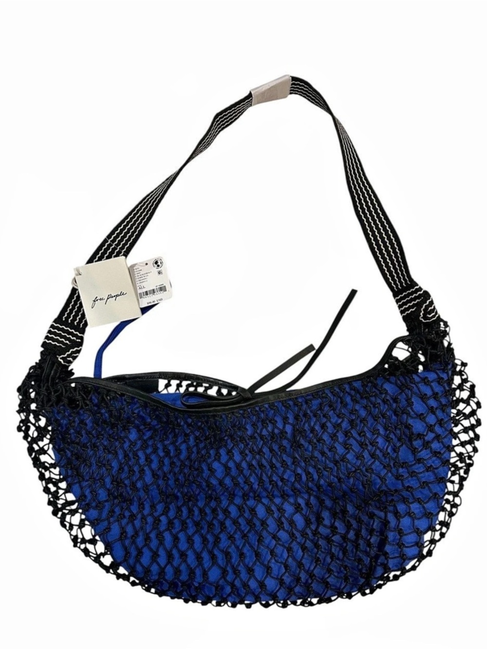 free people cobalt blue & black silver springs sling bag